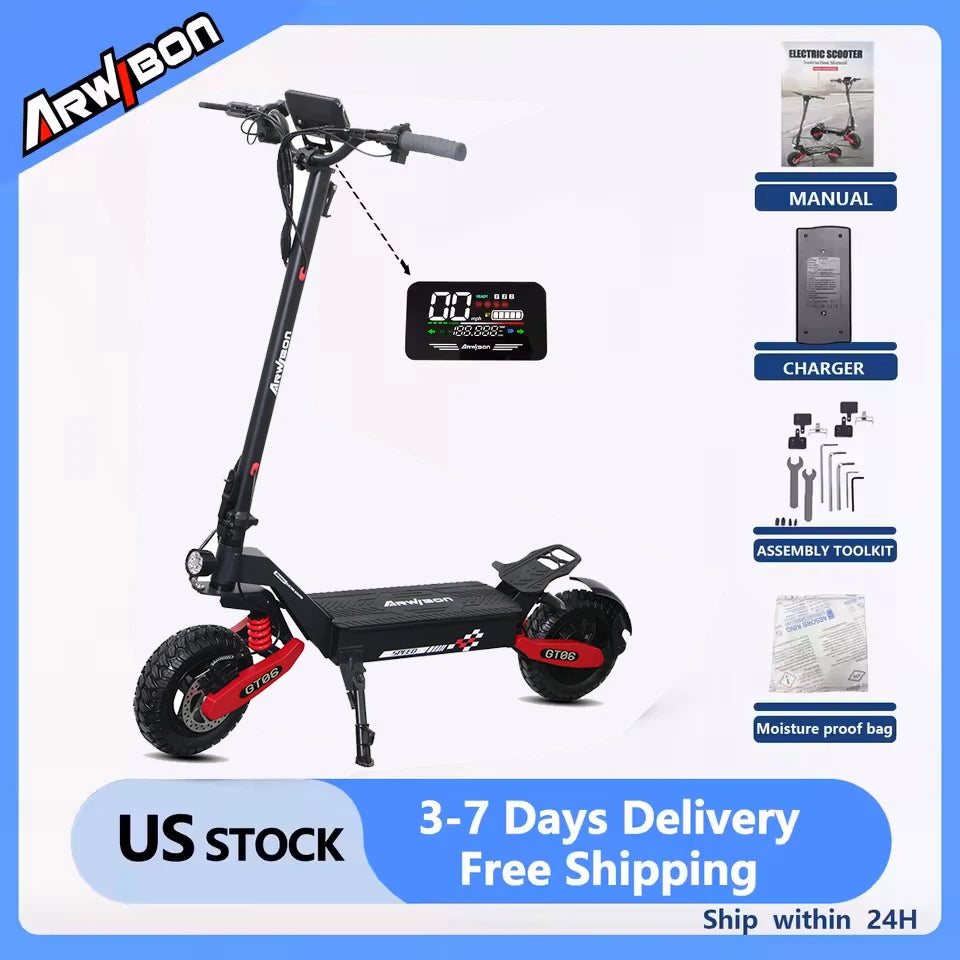 1200W Motor Electric Scooter 48V13/23.4AH Speed up to 25MPH 11 Inch Off-Road Tires Foldable Adult E-Scooter