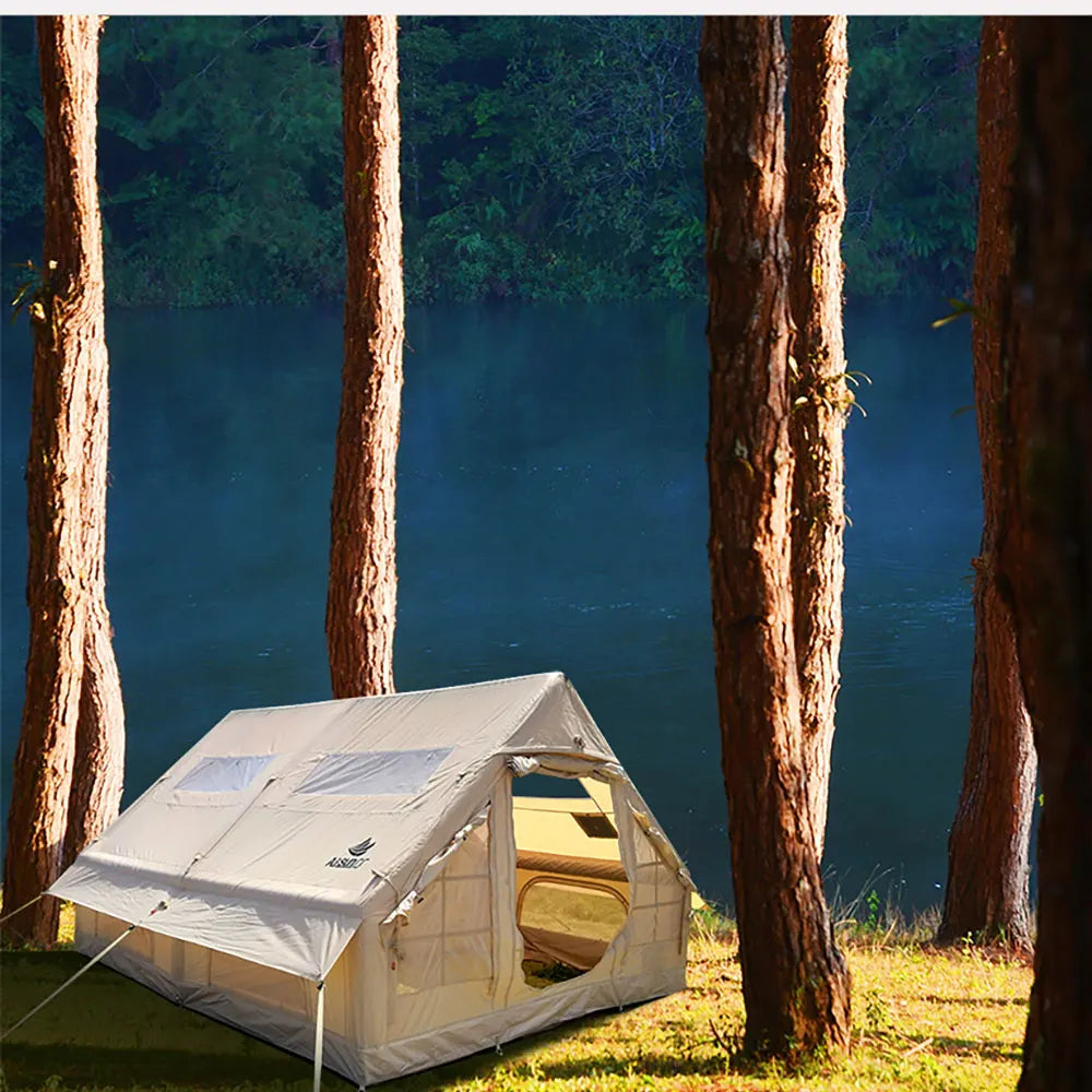 Camping Inflatable Tent for Family, PVC Skylight Air Tube, Camp Base Tents, 12 Square Meters, Large Space, 6-8 Person