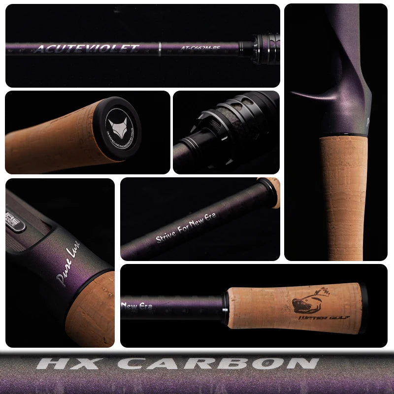 ACUTEVIOLET Regular Fast Action Rod TZ Ring TITANIUM FRAME 6FT Spinning and Casting Bass Pike Catfish Rod Trouts Perch