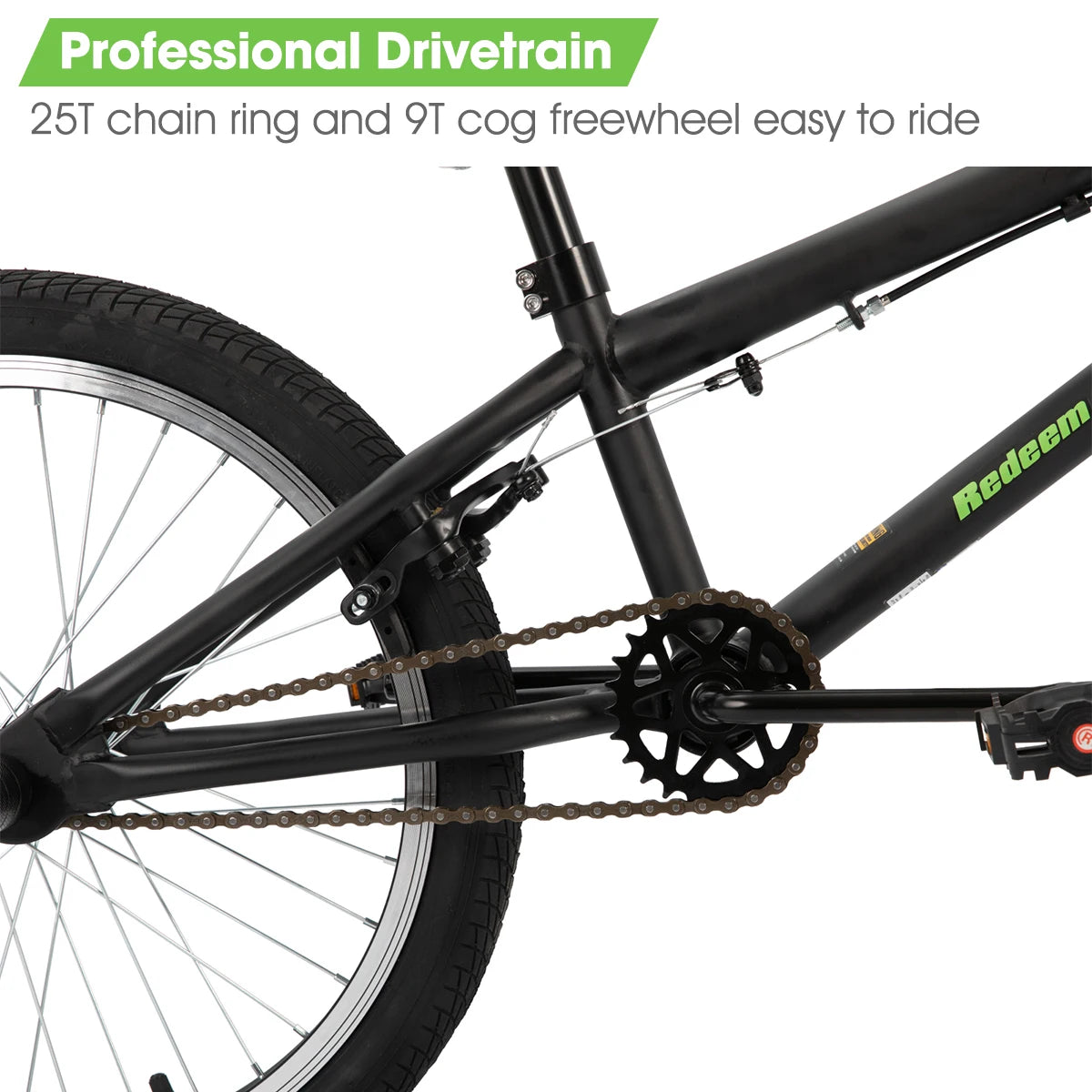 20 inch Freestyle Kids BMX Bike,Beginner-Level to Advanced Riders with 360 Degree Gyro & 4 Pegs, Kids' Bicycles