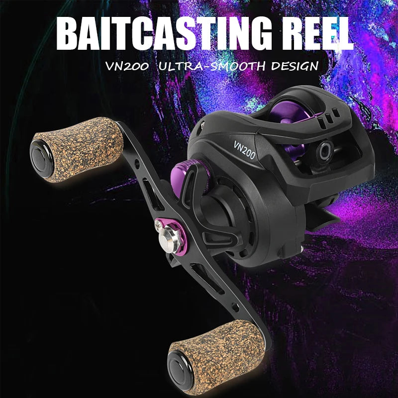 Baitcasting Reel 7KG Max Drag 6.5:1 Gear Ratio Ultra-smooth 12+1BB Professional Baitcaster Fishing Reels for Freshwater Saltwater Bass Trout Fishing