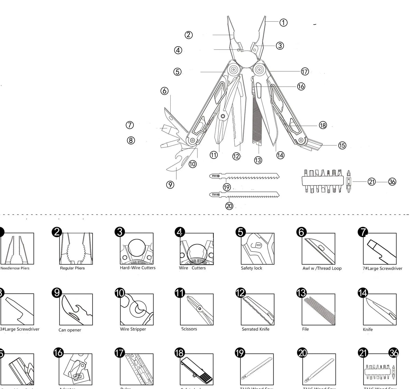 DL301 DL30 DL1 Diy Multi Tool Folding  Knife Multi-tool Clamp EDC Manual Hand Tools Multifunctional Plier Multitools