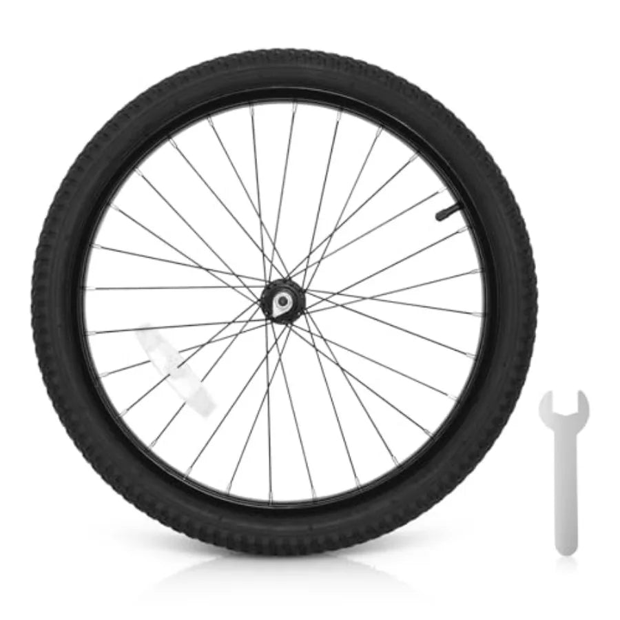 20 Inch Kids Bike Front Wheels Replacement with Solid Air Rubber Tire and Inner Tube, Bicycle Bike Wheels Don't Fit with Huffy Bike(13 Inch Wrench Included)
