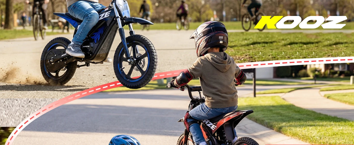 HP01E 36V 350W Electric Dirt Bike for Kids, 2 Speed Modes, Electric Motorcycle Up to 15.5 MPH & 9.5 Miles Long-Range.