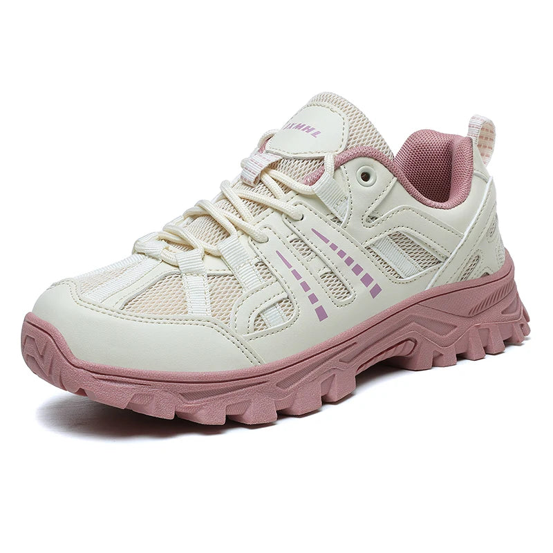 Hiking Shoes Women Shock-absorbing Lace-up Outdoor Low-top Men Shoes Comfortable Flat Breathable Casual Sneakers Men
