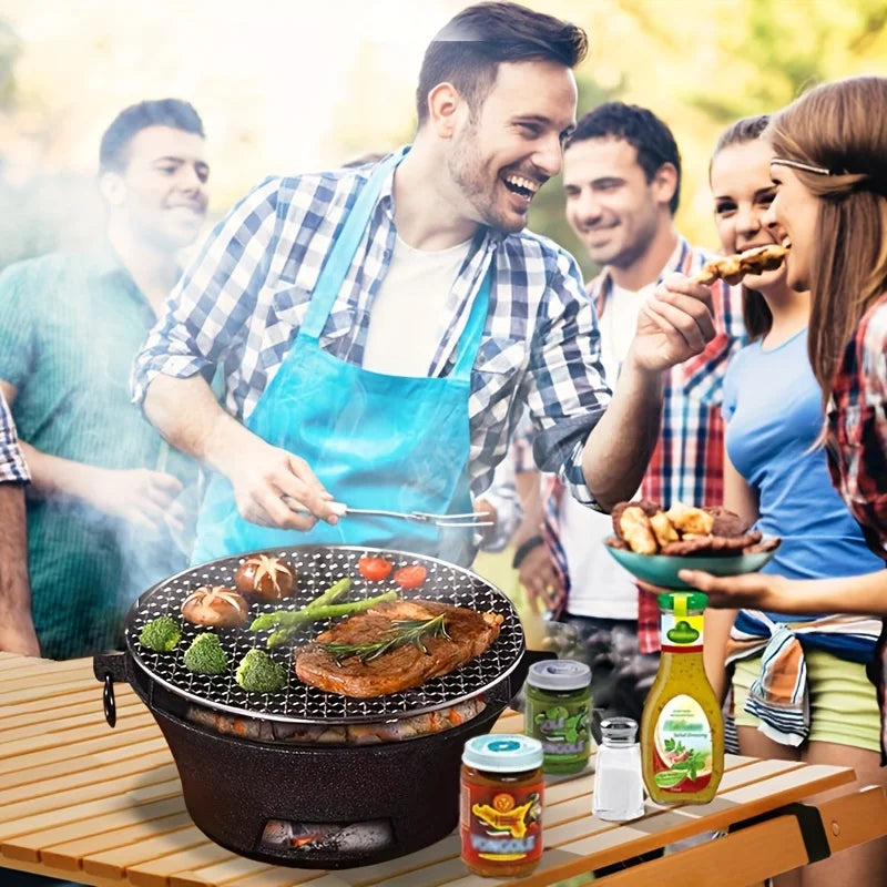 Cast Iron Oven Fireplace Charcoal And Alcohol Stove Barbecue Family Outdoor Picnic Water Tea Boiling Stove Garden Camping