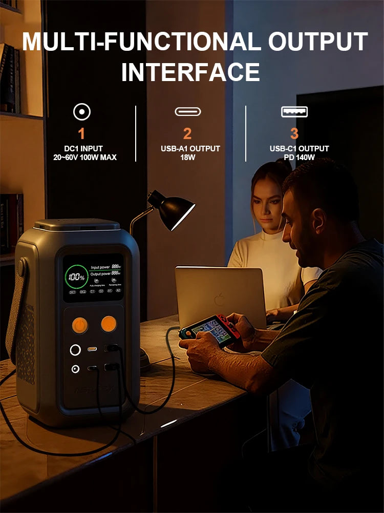 200W Power Station Camping 192Wh Lifepo4 Power Bank 60000mAh Portable Charger Battery Emergency Power USB TYPE-C Port