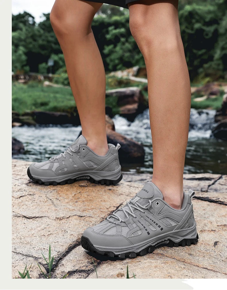 Hiking Shoes Women Shock-absorbing Lace-up Outdoor Low-top Men Shoes Comfortable Flat Breathable Casual Sneakers Men