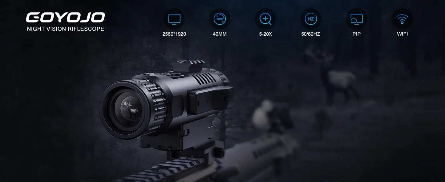 GS515 Digital Night Vision 2560x1920 Resolution 5-20X  HD Day Night Optics for Hunting Surveillance Wildlife Observation
