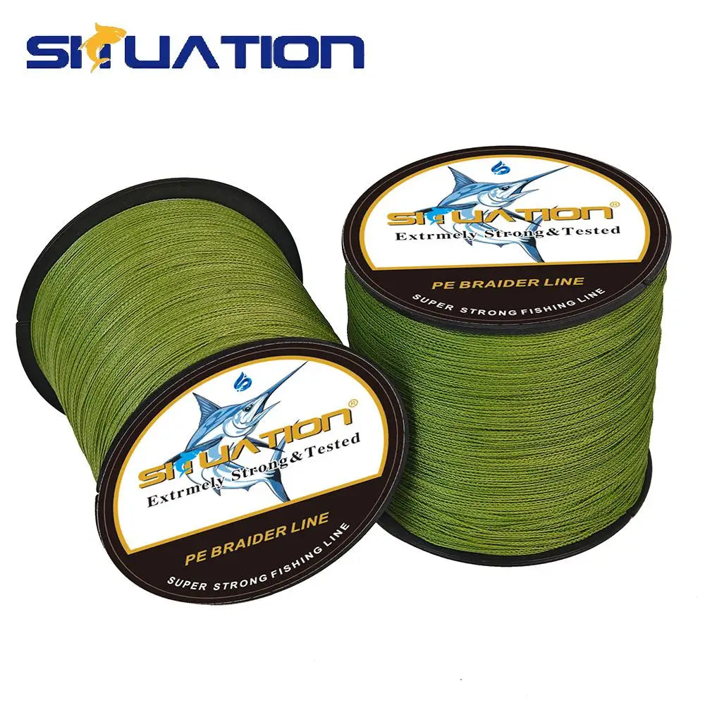 Ultra-Strong PE Braided Fishing Line, 300m/328YDS - 4-Strand Multi-Wire, Wear-Resistant, Smooth Long Casting up to 100