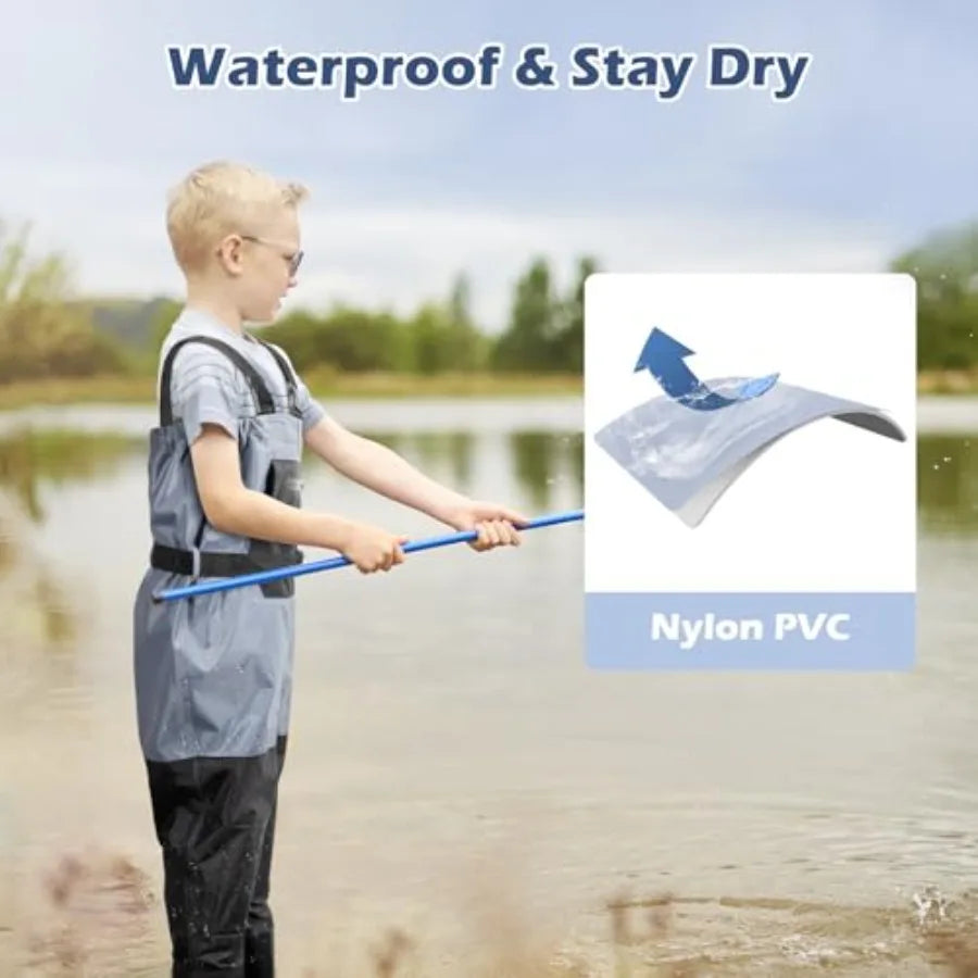 Fishing Waders for:Waterproof Chest Wader With Boots for Boys Girls - Youth Waders for Hunting Breathable