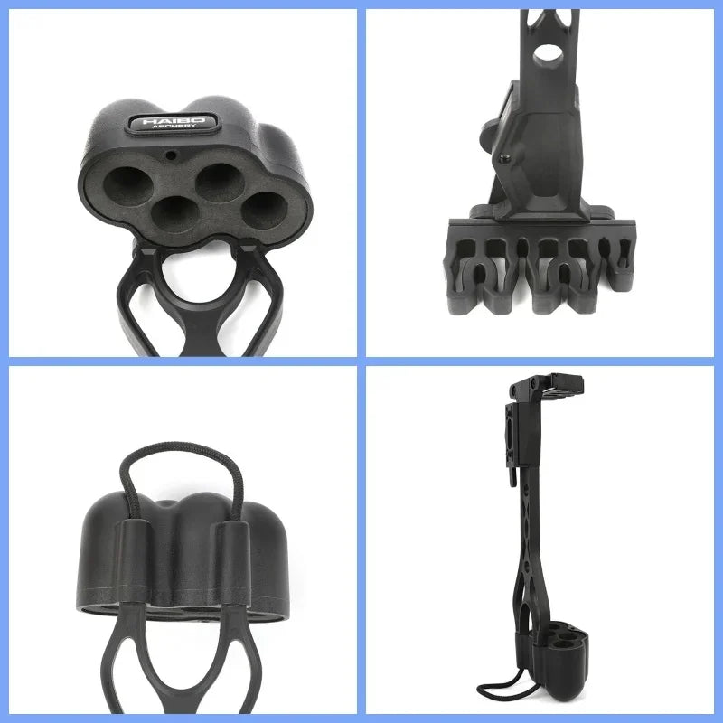 Portable Arrow Quiver Quick Release 4-Arrow Nylon Holder for Compound Bow Hunting Target Practice and Field Shooting