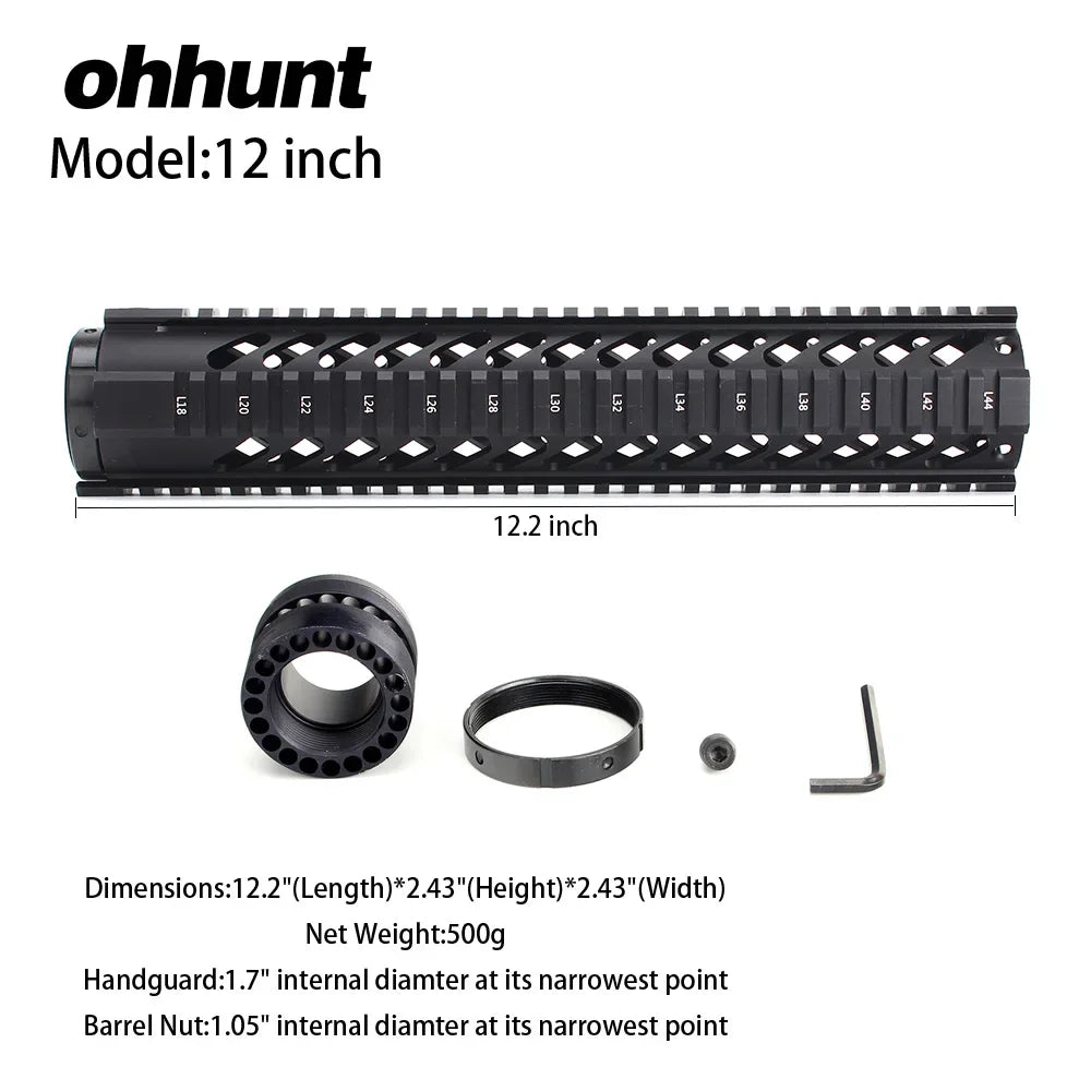 Hunting 4" 7" 10" 12" 15" Free Float M4 AR15 M16 Mount Picatinny
