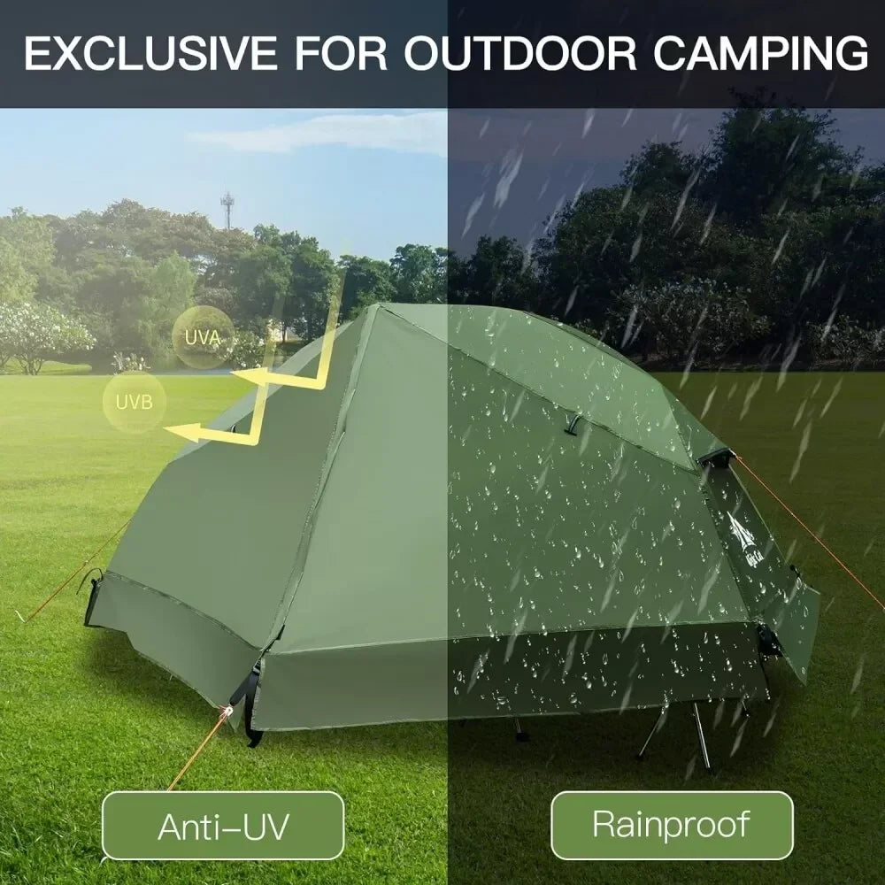 Camping Cot Tent Waterproof 1-Person Off-Ground Combo Cot Bed