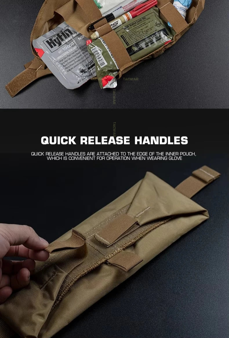 IFAKon Roll 1 Trauma Pouch, IFAK First Aid Kit EDC Medical Rapid Belt Bag Waist Bag for Hunting Airsoft Plate Carrier Chest Rig