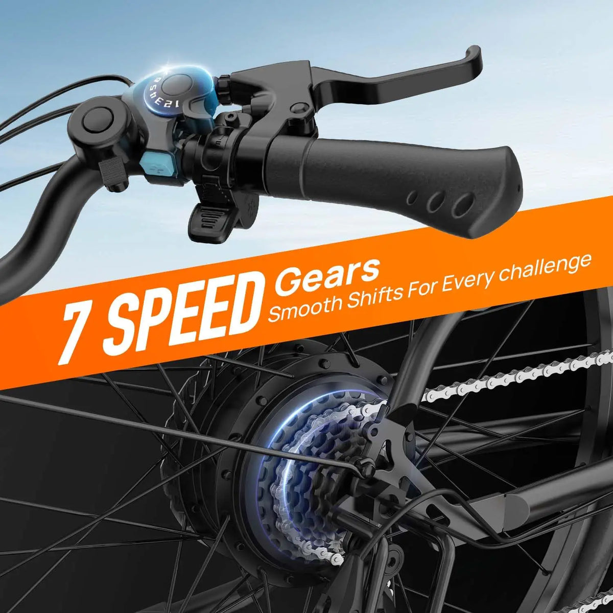 E26 E-Bike 26x2 Inch Tires 48V 10.4Ah Removable Battery LCD Display 7-Speed Hydraulic Disc Brake Adult City Electric Bicycle