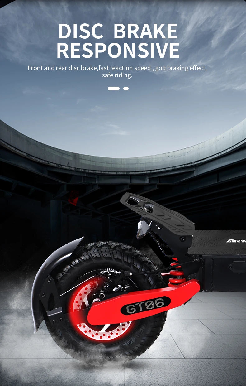 1200W Motor Electric Scooter 48V13/23.4AH Speed up to 25MPH 11 Inch Off-Road Tires Foldable Adult E-Scooter