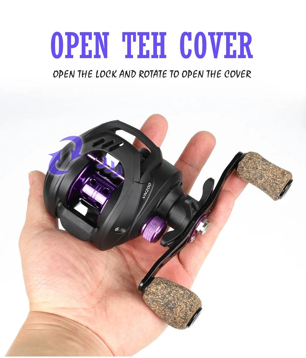 Baitcasting Reel 7KG Max Drag 6.5:1 Gear Ratio Ultra-smooth 12+1BB Professional Baitcaster Fishing Reels for Freshwater Saltwater Bass Trout Fishing