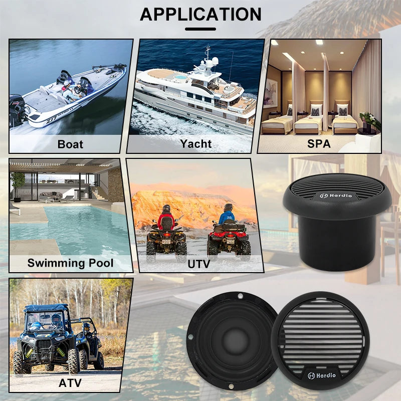 140W Two-Way Marine Waterproof Stereo Mini Speaker System Is Applicable To ATV UTV Motorcycle Outdoor