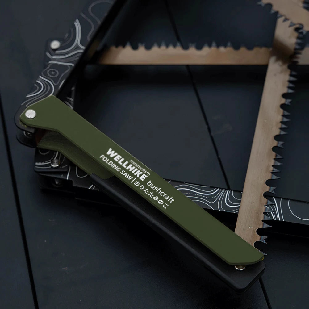 Folding Saw with Storage Bag Portable Wood Saw Aluminum Alloy Camping Foldable Hand Saw Outdoor Hiking Survival Tools