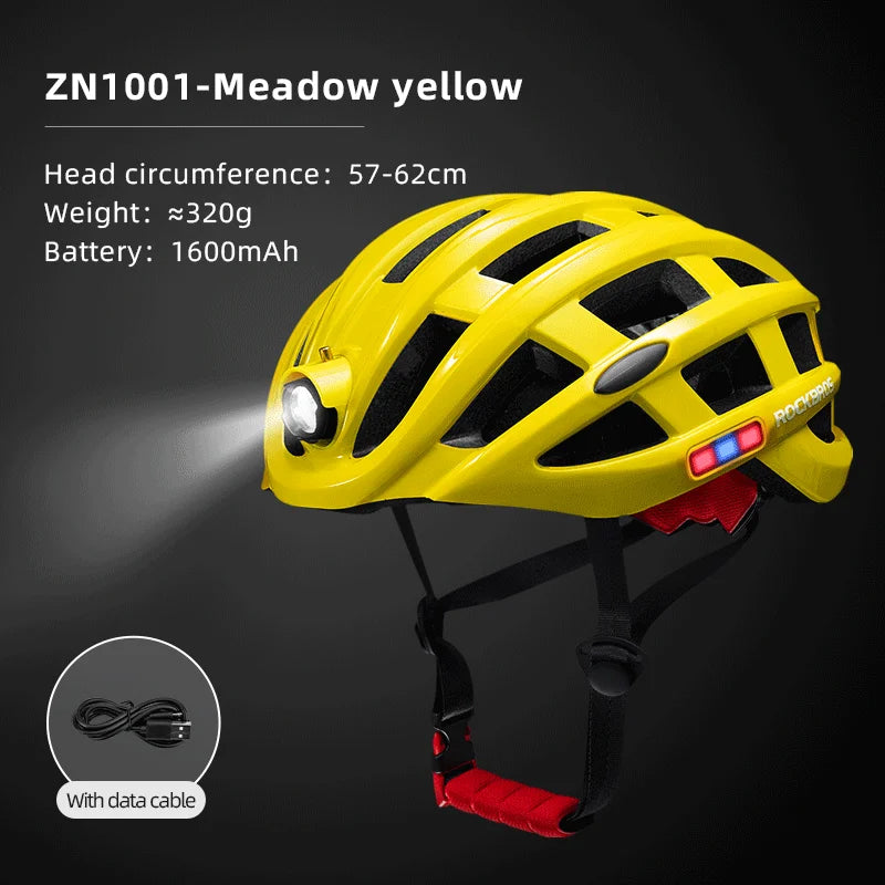 Cycling Light Helmet USB Charging Electric LED Front Light Helmet Night Cycling Safety Helmet Bicycle Scooter Helmet