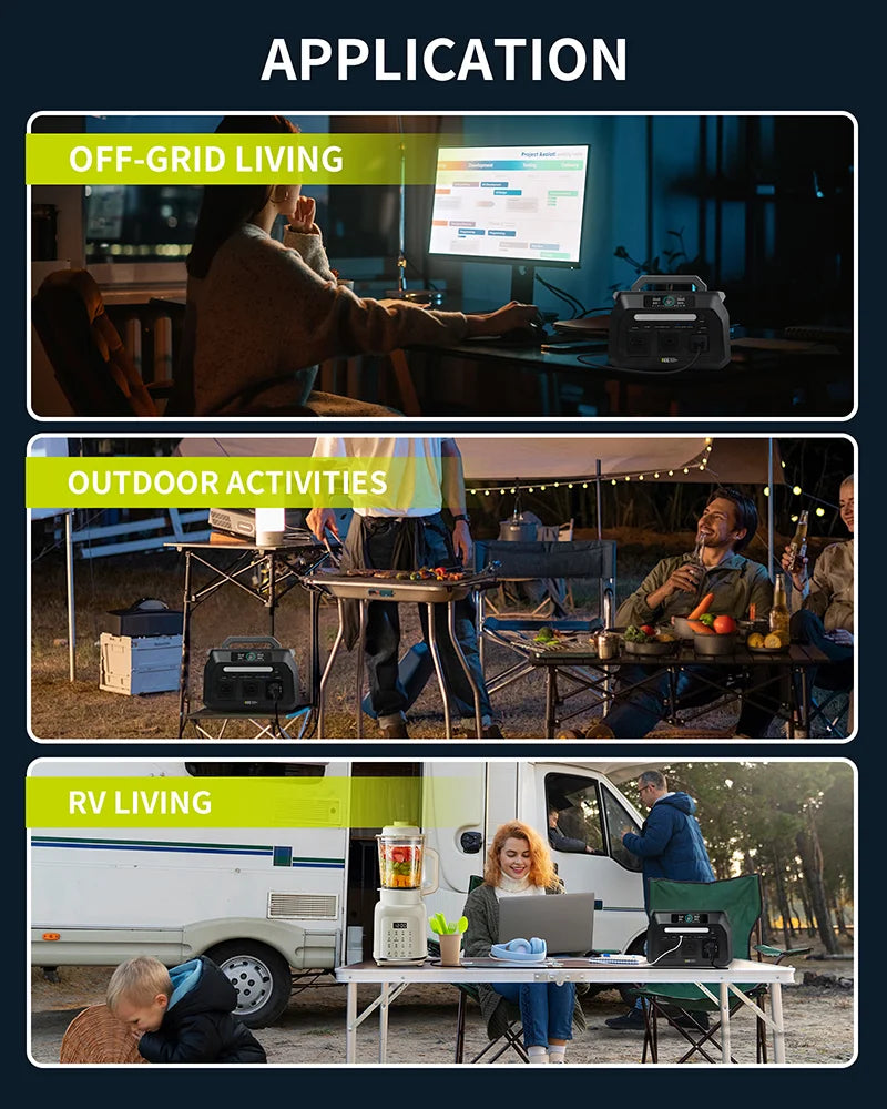 P800 Portable Power Station, 512Wh LiFePO4 generator,1600W Peak Solar Generators, 800 wat power source,2x800W AC Outlets Lightweight & Quiet Solar Generator for Camping, Home Emergency, RV & Outdoor Travel
