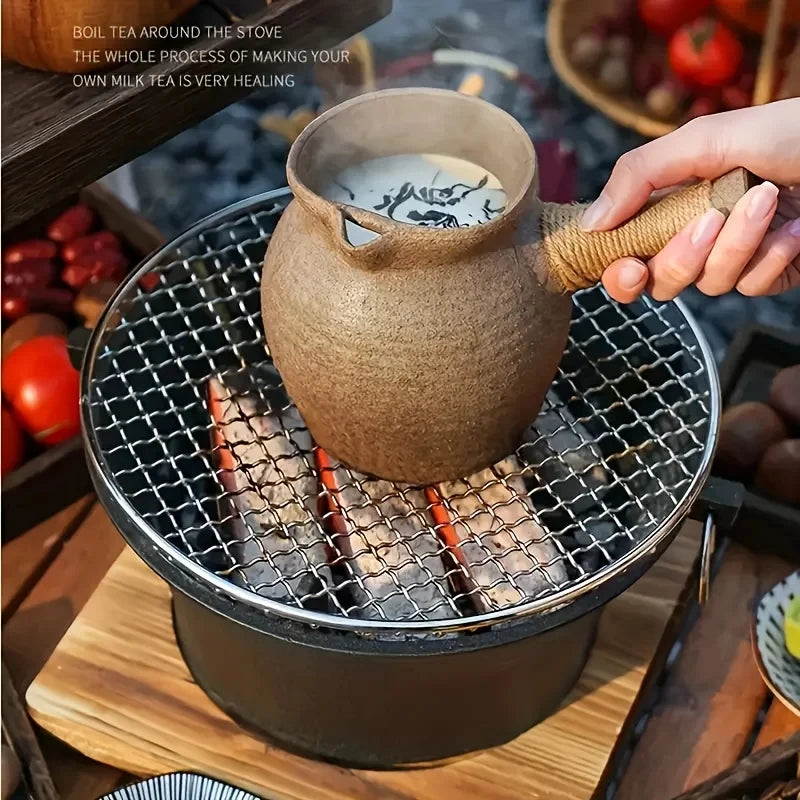 Cast Iron Oven Fireplace Charcoal And Alcohol Stove Barbecue Family Outdoor Picnic Water Tea Boiling Stove Garden Camping