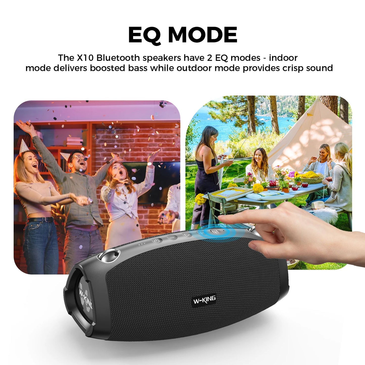 X10MIC Portable Loud Bluetooth Speakers (120W PEAK)70W with Wireless Microphone,  Waterproof Outdoor Wireless Bluetooth