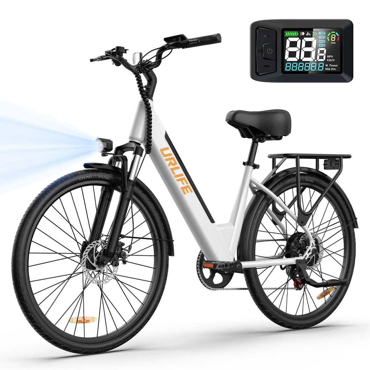 E26 E-Bike 26x2 Inch Tires 48V 10.4Ah Removable Battery LCD Display 7-Speed Hydraulic Disc Brake Adult City Electric Bicycle