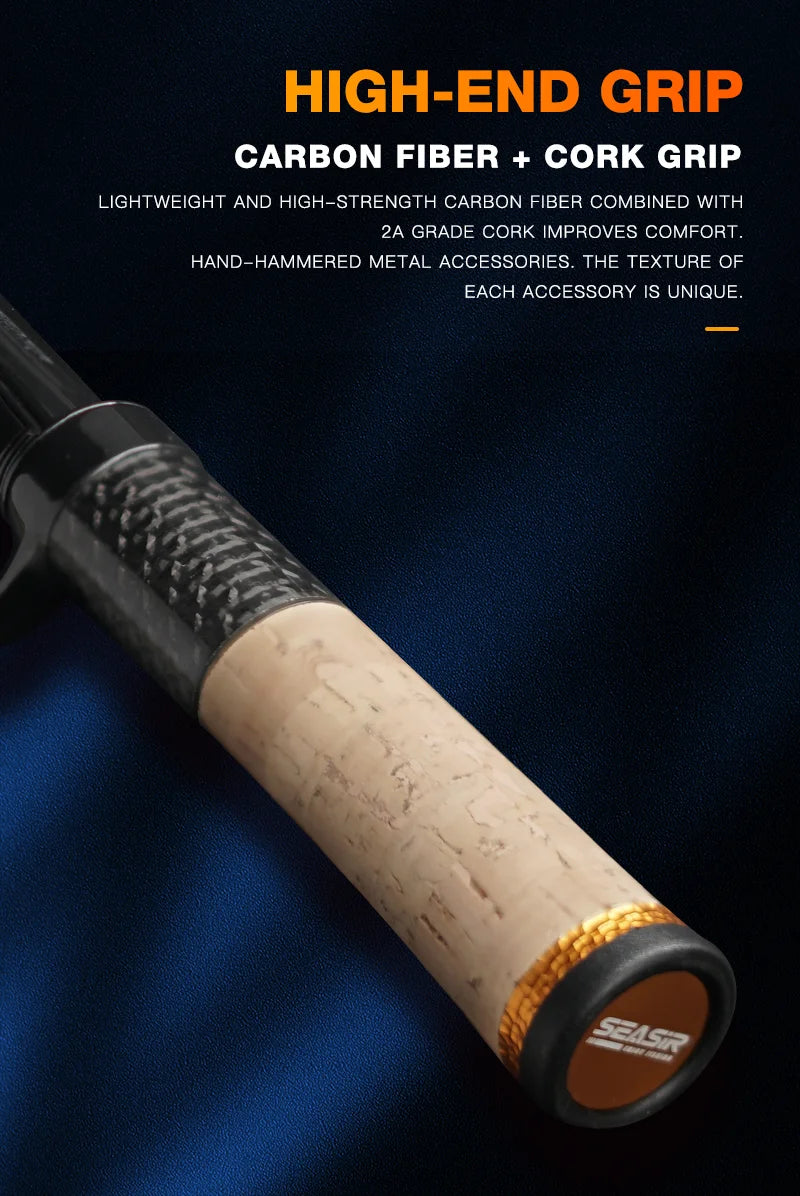 Silent Stream Spining Baitcasting Fishing Rod Carbon Fiber UL Power 1.53/1.65M Spinning Casting Lure Rods 4 Sections