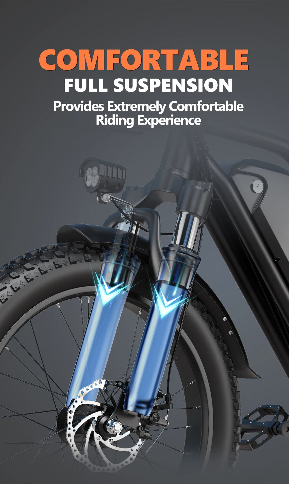 Electric Bike for Adults 20'' 1500W Peak Ebike Up to 50 Miles 32MPH Electric Mountain Bike 48V 20AH Removable Battery UL2849