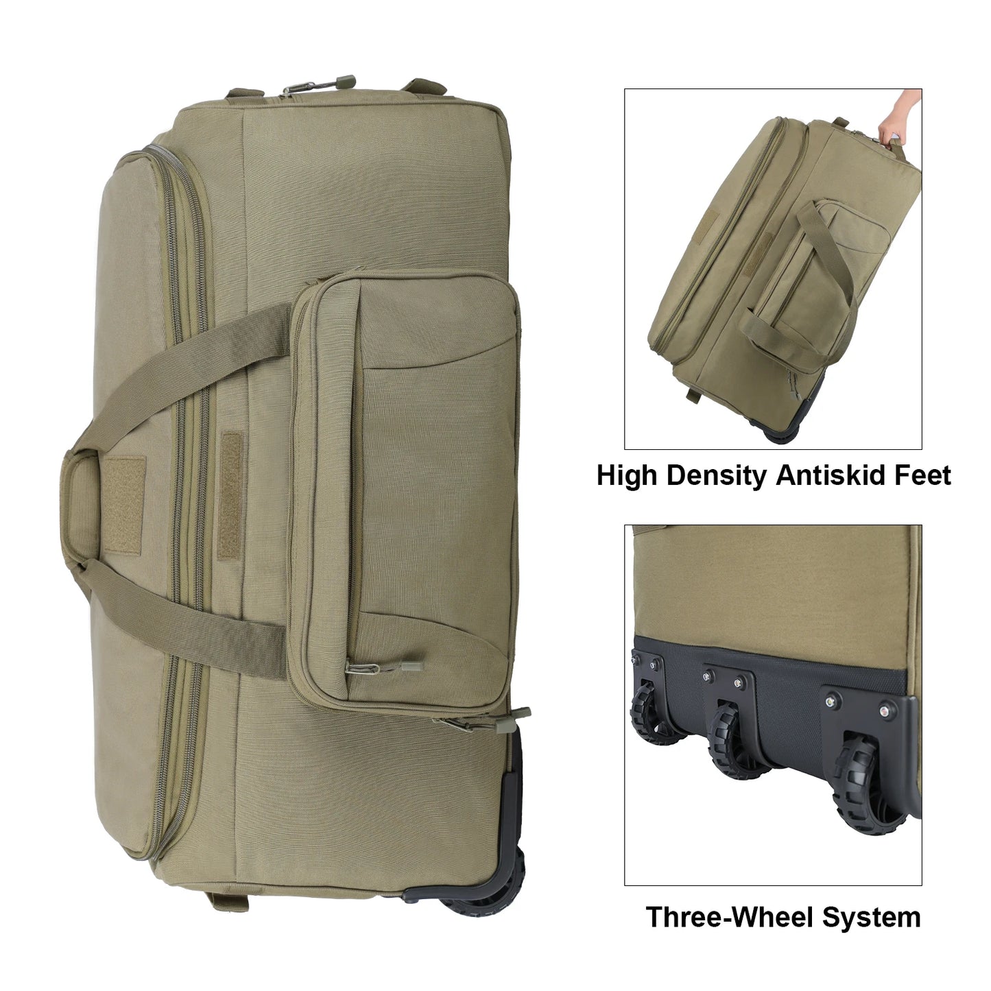 124L Outdoor Camping Travel Bag Large Trolley Case Waterproof Nylon Practical Travel Handbag Storage Luggage Bag
