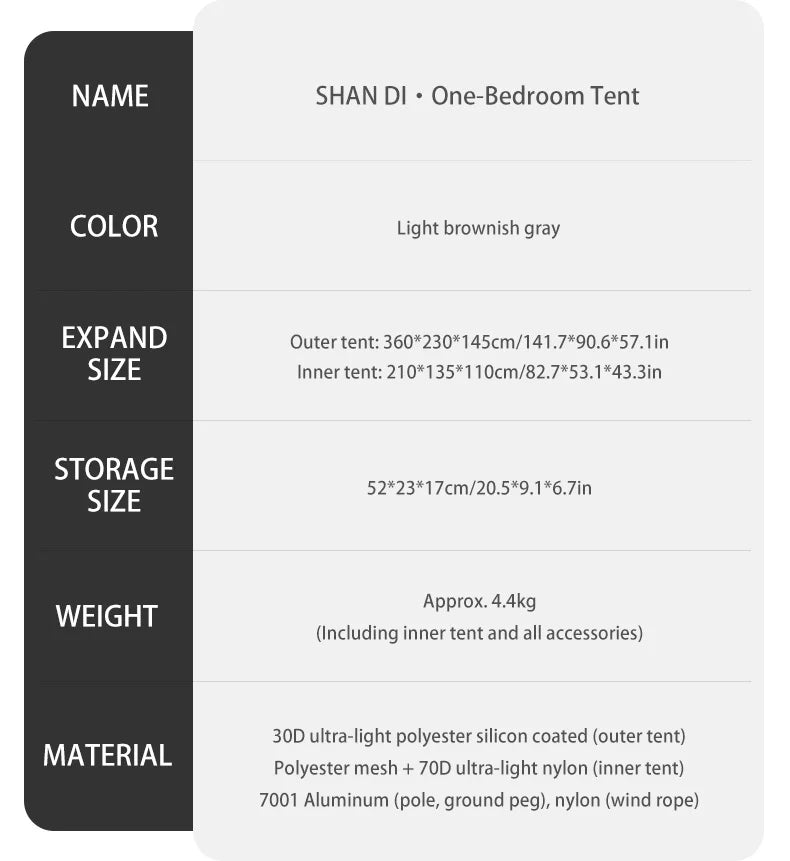 Massif Hot Tent with Stove Jack Waterproof Windproof 4 Season Tent 2 Person Cold Weather Winter Tents for Camping