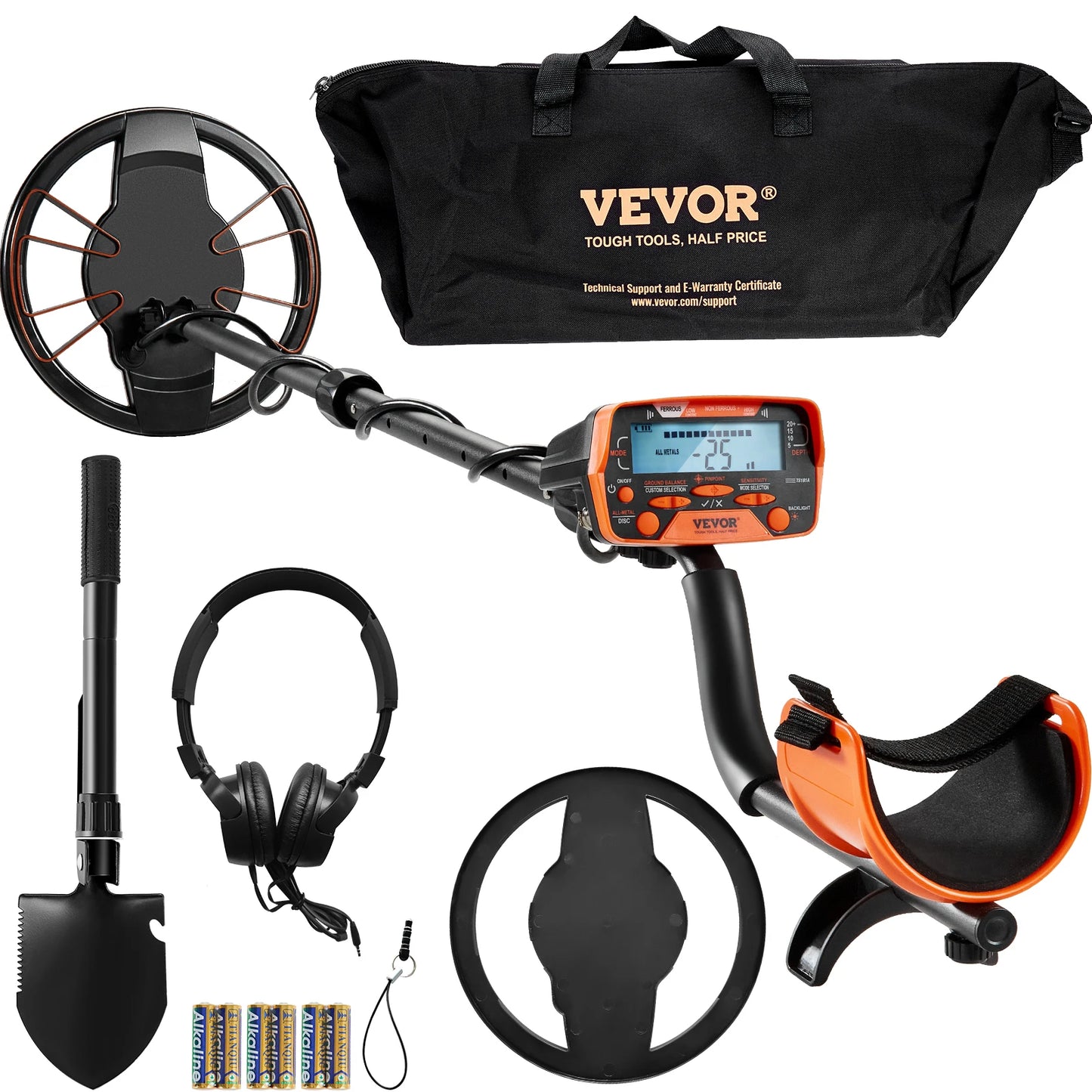 Metal Detector for Adults & Kids 10Inch Waterproof Search Coil with LCD Display 7 Modes Adjustable 41''-52'' Aluminum Stem