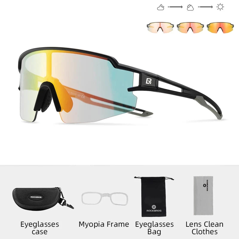 Cycling Glasses Photochromic Polarized Lens Bike Glasses UV400 Protection Eyewear Sunglasses MTB Road Bicycle Goggles