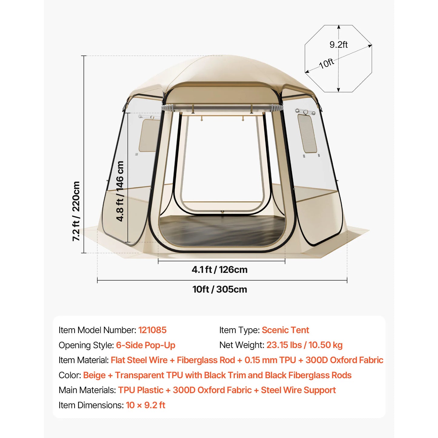 Pop up Bubble Tent Waterproof & UV-Resistant Clear Camping Tent Shelter Outdoor Garden Dome Igloo Tents with Windows