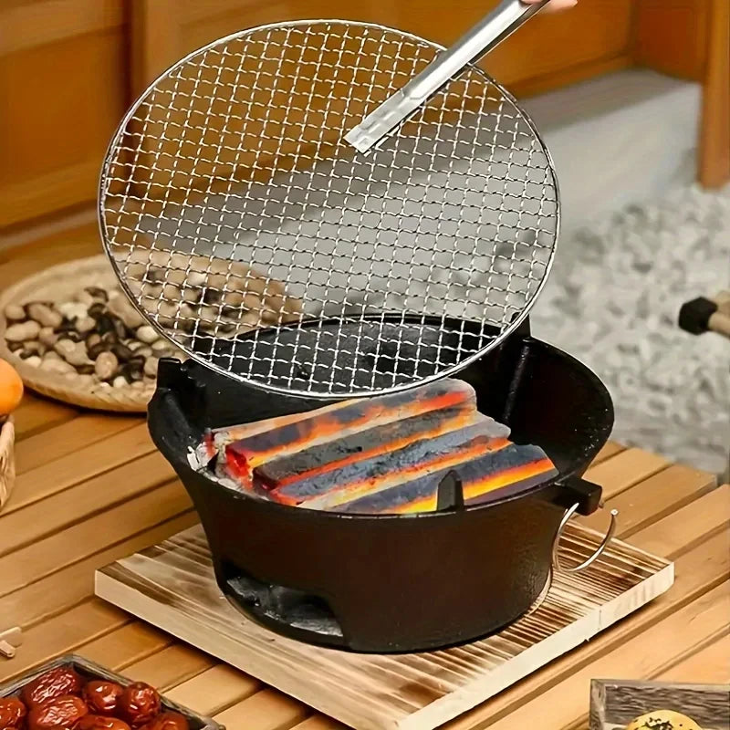 Cast Iron Oven Fireplace Charcoal And Alcohol Stove Barbecue Family Outdoor Picnic Water Tea Boiling Stove Garden Camping