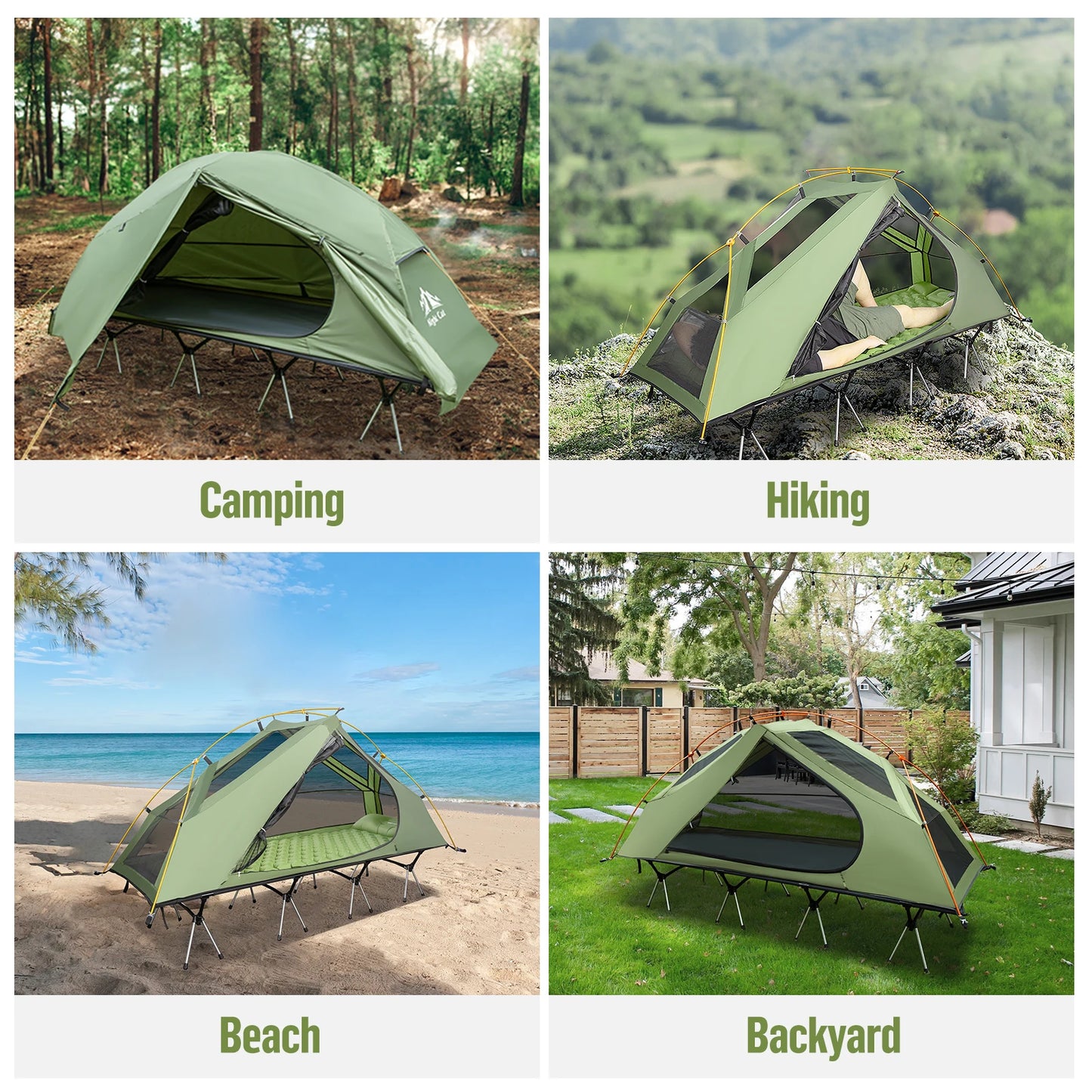 Camping Cot Tent Waterproof 1-Person Off-Ground Combo Cot Bed