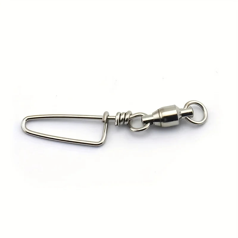 20pcs Stainless Steel Fishing Swivels High Strength Ball Bearing Snap Swivels for Saltwater Durable Fishing Accessories