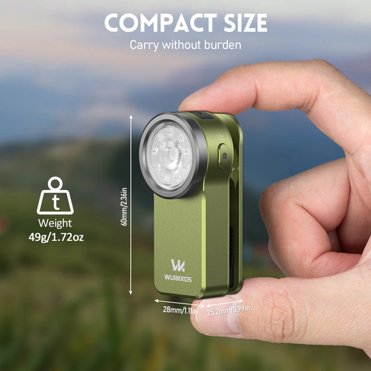 HD03 Clip Light 680LM USB C Rechargeable Pocket Flashlight Mini Spotlight/Flooglight Portable EDC RGB Torch with Magnet
