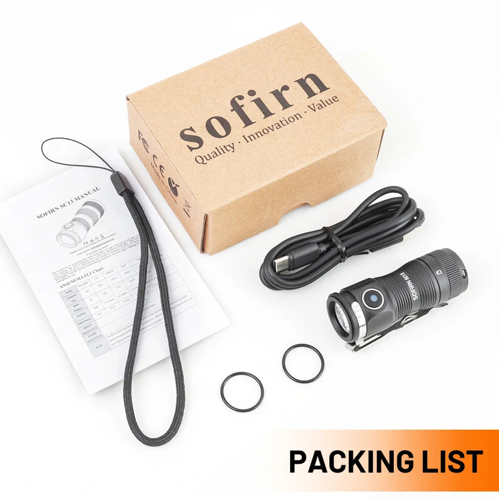 Mini SC13 SST40 LED 1300lm Tactical 18350 Rechargeable Flashlight 6000K Keychain Light with Magnetic