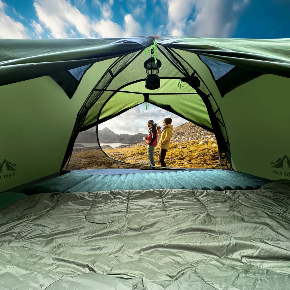 2-Persons Backpacking Tent: Waterproof Lightweight Camping Tent for Two People Hiking Outdoor Mountain with Aluminum Poles and Rainfly