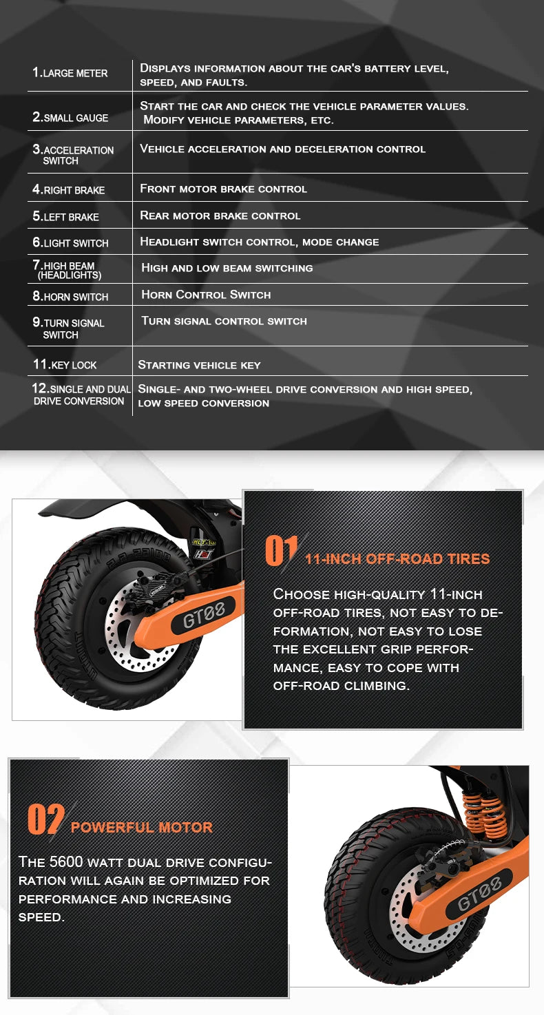 5600W Adult Electric Scooter Dual Motor Top Speed 46MPH,60V27AH, 11-inch Off-Road Tires Sport Folding eScooter