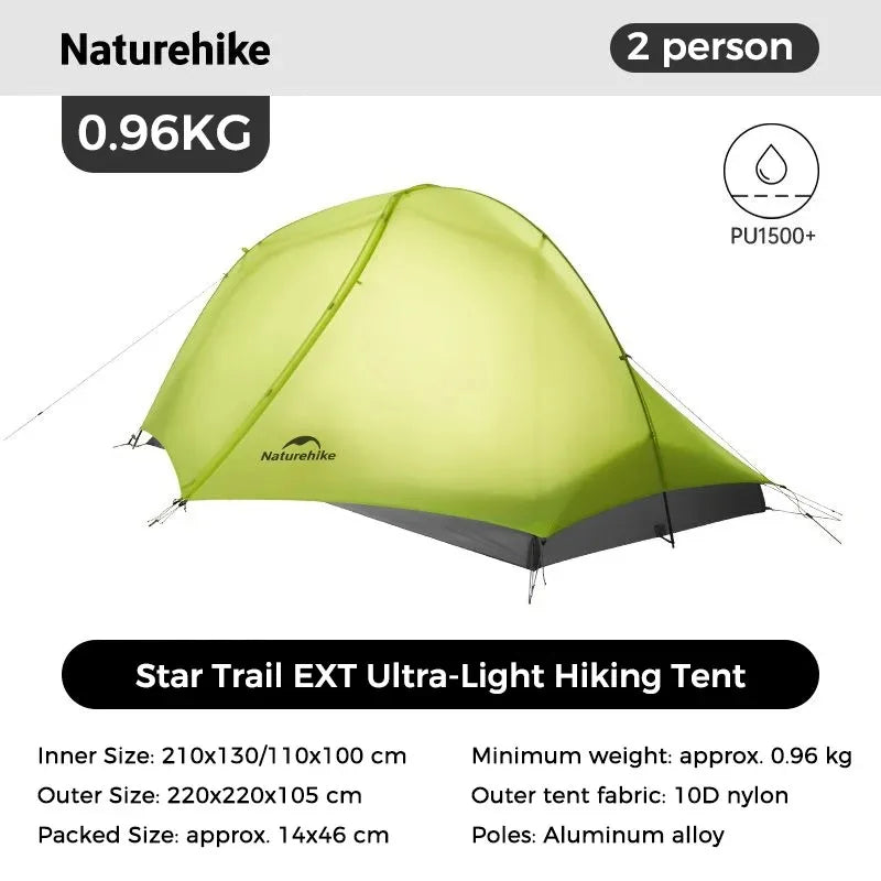 Hiking Tent Outdoor Camping Ultralight Rainstorm Protection Wild Tent 1 2 Person 0D Nylon Backpacking Tent