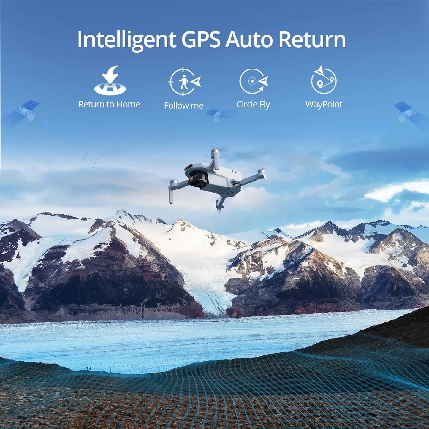 Drones Under 249g GPS Auto Return Single Axis Gimbal EIS Professional Drone Max 4-KM Waypoint Flight Follow Me-ATOM SE