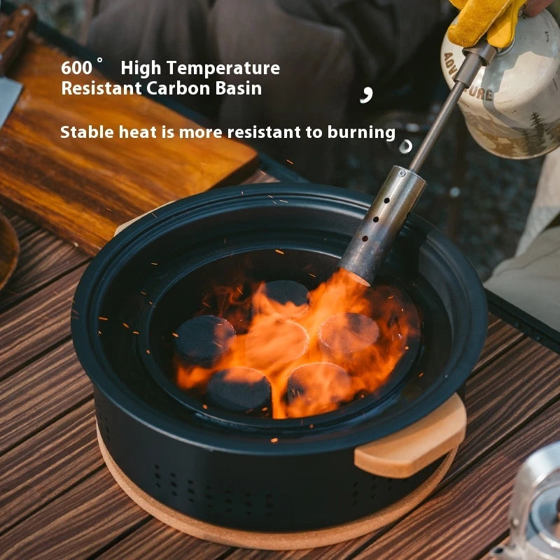 Outdoor Tabletop Barbecue Stove High Temperature Resistant Charcoal Pot Split Storage Camping Gear Picnic BBQ Stove