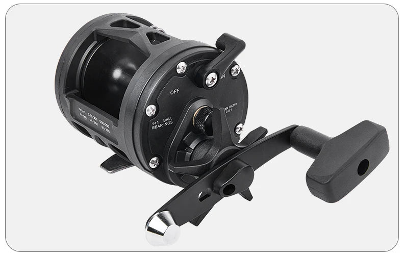 Trolling Drum Fishing Reels 33LB Max Drag 3.8:1 Gear Ratio High Toughness Body Freshwater & Saltwater Universal Bait Caster Fishing Reel
