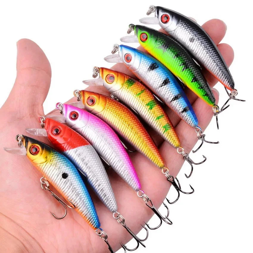 3/5/8PCS Random Fishing Lure Set Fishing Wobble Set Mini Crank Fishing Lure Artificial Bait Kit Minnow Fishing Accessories