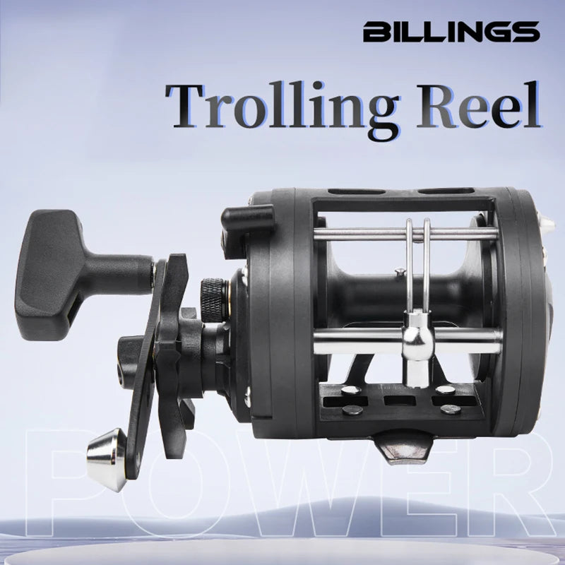 Trolling Drum Fishing Reels 33LB Max Drag 3.8:1 Gear Ratio High Toughness Body Freshwater & Saltwater Universal Bait Caster Fishing Reel
