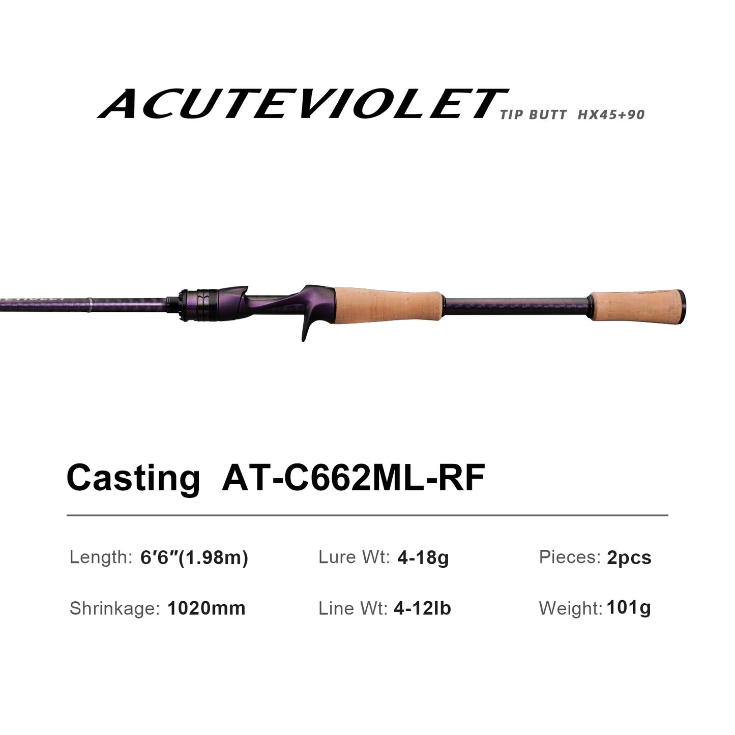 ACUTEVIOLET Regular Fast Action Rod TZ Ring TITANIUM FRAME 6FT Spinning and Casting Bass Pike Catfish Rod Trouts Perch